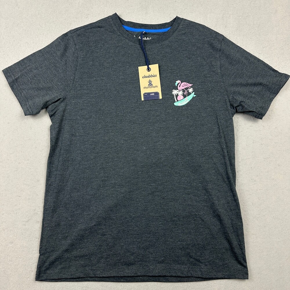 Chubbies Shirt Men Large Blue Solid Sky's Out Thighs Out Graphic Tee Crew L